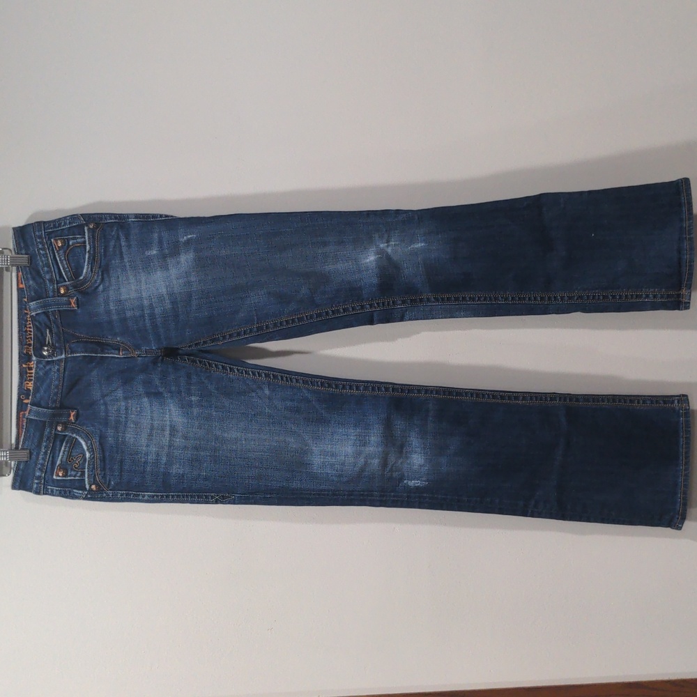 Rock Revival Women's Chrissie Boot Cut Jeans Size 30 Flap Button Pockets Faded